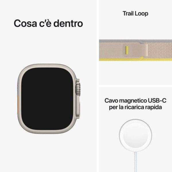 APPLE Watch Ultra GPS + Cellular cassa 49mm Titanio – Giallo Beige M-S 3.jpg