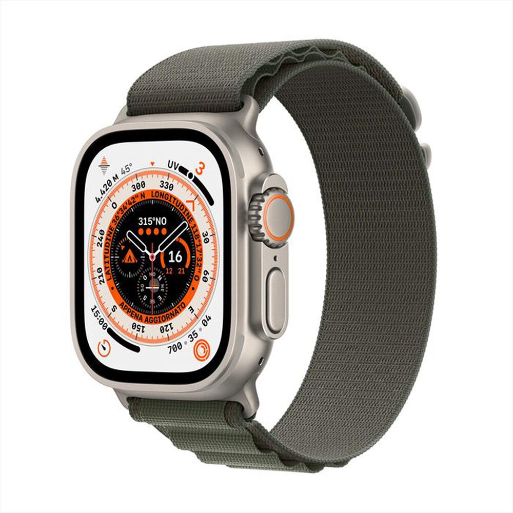 APPLE Watch Ultra GPS + Cellular cassa 49mm Titanio - Verde S 1.jpg